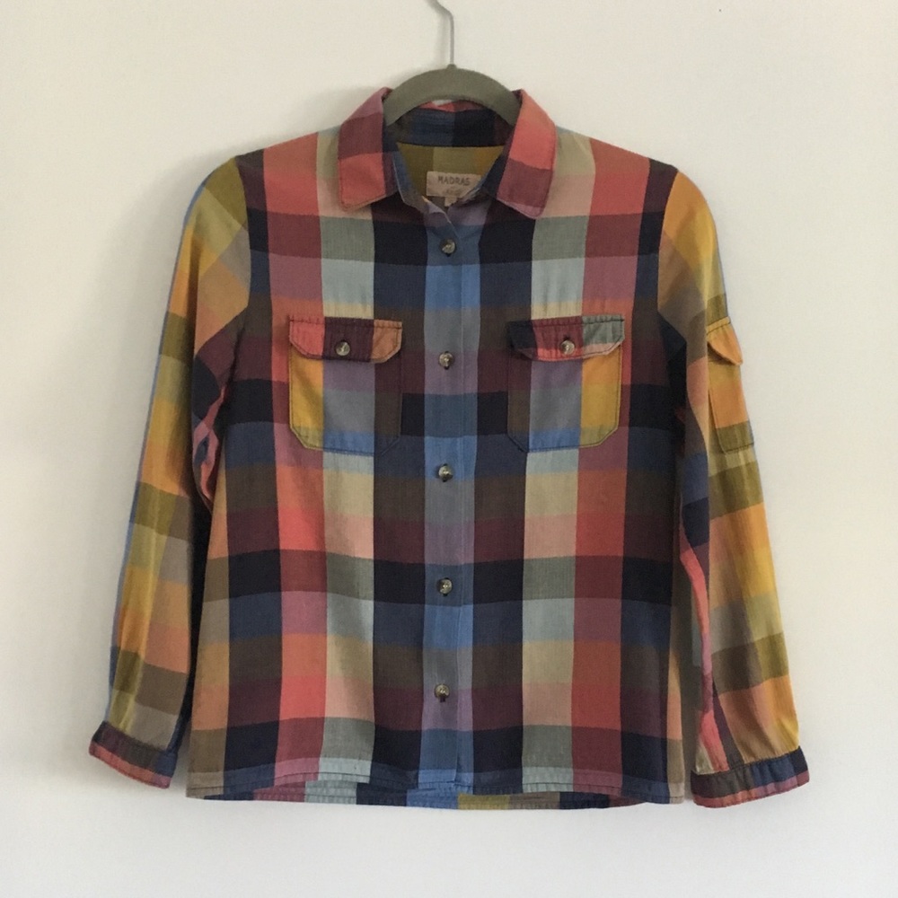 APC, Madras by APC button down checkered shirt XS